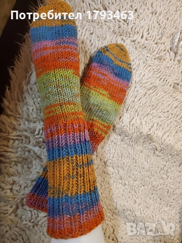 Ръчно плетени дамски чорапи от вълна. Размер 38, снимка 12 - Дамски чорапи - 51169047