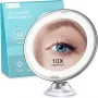 BEAUTURAL 10X увеличително огледало за грим със светлини, осветено увеличително огледало с вендуза, снимка 1