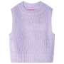 Детски пуловер елек, плетен, светлолилав, 104（SKU:14545