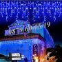 Коледна завеса 3 м синя светлина, коледна украса, коледни лампички, снимка 1 - Декорация за дома - 43185543