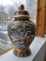 Голяма стара антикварна ваза Сатцума Satsuma рисувана релеф, снимка 1 - Антикварни и старинни предмети - 35141769