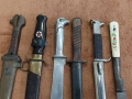 Лот остриета-Югославски щик,нож НКВД,немски окопен нож,румънски кортик,нож вендета, снимка 2