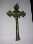 Стар голям бронзов кръст разпятие религия, снимка 3