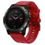 Силиконова каишка GARMIN Fenix 6, 6X, Pro, Solar червен цвят, снимка 1 - Каишки за часовници - 35580141