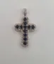 Сребърен Кръст с Рубини, Сапфири, Изумруди, снимка 2