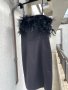 Разкошна нова черна парти коктейлна строго официална рокля Mohito пера пухчета , снимка 6