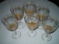Ретро  6 двуцветно стъкло чаши с позлата, снимка 7