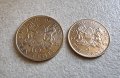 Монети. Африка. Кения. 5 и 10 шилинга. 1989, 1990 година., снимка 1
