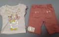 Сет за бебе момиче в две части бяло и розово, снимка 1 - Комплекти за бебе - 32870066