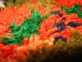 Изключително красив Губер (китеник, одеало, килим )- пъстър и колоритен,вълнен, с ярки, шарени, цвет, снимка 6
