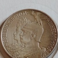 Сребърна монета 2 марки 1901г. Германска Империя Прусия Годишнина Кралско семейство 42053, снимка 13 - Нумизматика и бонистика - 43799124