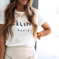 Дамска тениска CELINE PARIS принт, модели и размери, снимка 3 - Тениски - 28064774