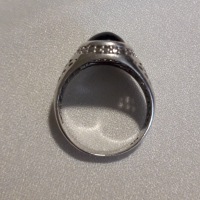 Сребърен пръстен с оникс, снимка 5 - Пръстени - 36457283