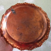 стара чиния от метал - мед с орнаменти , снимка 4 - Други ценни предмети - 33071803