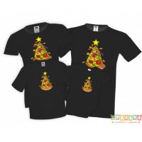 Коледни тениски Коледно дърво Пица Pizza Christmas Tree, снимка 4 - Тениски - 35071985