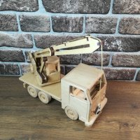 Дървен макет на камион - Кран, Автокран - Craft Camp, снимка 6 - Коли, камиони, мотори, писти - 43281803