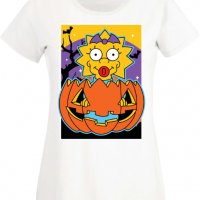 Дамска тениска The Simpsons Maggie Simpson 03,Halloween,Хелоуин,Празник,Забавление,Изненада,Обичаи,, снимка 2 - Тениски - 38154383