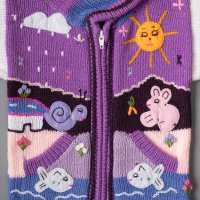 Перуанска детска жилетка, цвят лилав, размери от 0 до 7 години, снимка 3 - Детски пуловери и жилетки - 40054891