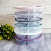 2236 Кръгла кутия за храна с 3 отделения Smart BPA FREE, снимка 6 - Кутии за храна - 33115940