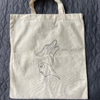 Ръчно рисувана текстилна торба за пазар, снимка 3 - Други - 40587358