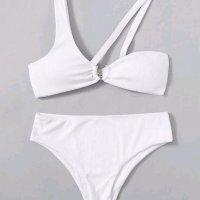 Бял бански рипс с едно рамо халка La Vela Beachwear, снимка 5 - Бански костюми - 35535201