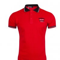 Мъжка тениска с яка 2101 бял, син и червен, снимка 6 - Тениски - 36959978