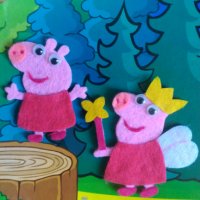 Ръчно изработена Peppa Pig -семейство и приятели от филц, снимка 4 - Други - 22303384