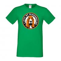 Мъжка тениска I Love My Bloodhound 1 Dog,Куче, животно,подарък,изненада, снимка 1 - Тениски - 36932864