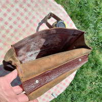Стара кожена чанта #16, снимка 6 - Антикварни и старинни предмети - 36539183