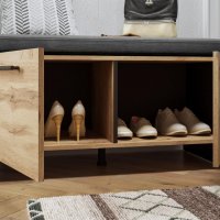 Стабилен шкаф за обувки с възглавница за сядане, снимка 2 - Шкафове - 36805134
