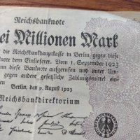 Райх банкнота - Германия - 2 милиона марки 1923 година - 23622, снимка 4 - Нумизматика и бонистика - 33373497