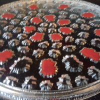 Кристален поднос за торта с дръжки, снимка 6 - Чинии - 44873021