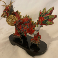 Китайски античен червен метален дракон, снимка 6 - Антикварни и старинни предмети - 44909358