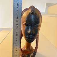 Бюст абанос Африканска глава, снимка 5 - Антикварни и старинни предмети - 43239274