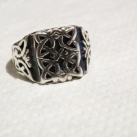 Мъжки сребърен пръстен, Старинен сребърен пръстен с викингски възел - символът на вечноста., снимка 3 - Пръстени - 33099167