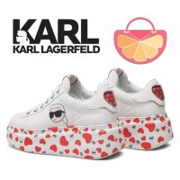 KARL LAGERFELD № 38 & 39 🍊 Дамски кецове от естествена кожа "RED HEARTS" нови с кутия, снимка 6 - Кецове - 43227281