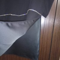 черна официална блуза с камъчета и големи странични цепки, снимка 3 - Тениски - 28107186