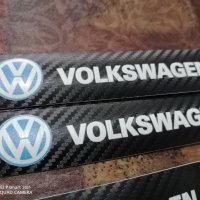 Черен карбон стикер с емблема и надпис Фолксваген за кола автомобил джип пикап + подарък, снимка 5 - Аксесоари и консумативи - 32459929