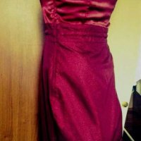 Нова рокля, цвят бордо, с блестяща пола 👗🍀 M(38р-р)👗🍀 арт. 356, снимка 3 - Рокли - 28013266