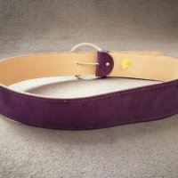 Дамски широк велурен колан в лилав цвят - подарък към поръчка над 8 лв, снимка 4 - Колани - 43847795