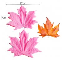 2 грамадни есенни листа силиконов молд вейнър за направа с фондан украса декор, снимка 1 - Форми - 26927386