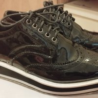 Черни дамски обувки Оксфорд , снимка 3 - Дамски ежедневни обувки - 37725049