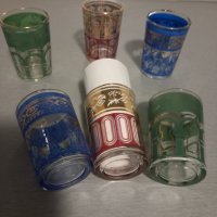 Чашки за ракия от цветно стъкло, снимка 1 - Чаши - 43886757