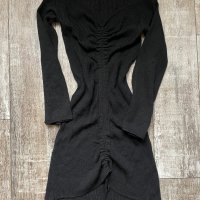 Нова елегантна ежедневна акрил  черна еластична фабрично плетиво плетка  рокля рипс , снимка 9 - Рокли - 43401169