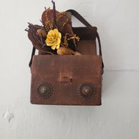 Винтидж дамска чанта Genuine Leather от 60те години , снимка 1 - Чанти - 42970247
