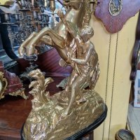Прекрасна антикварна френска фигура статуетка пластика , снимка 4 - Антикварни и старинни предмети - 39975749