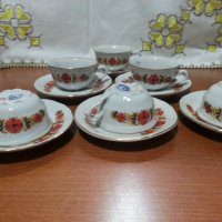 Стар български порцелан чашки за кафе барок , снимка 1 - Антикварни и старинни предмети - 42963030