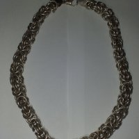 Сребърен ланец - Кралска плетка, снимка 1 - Колиета, медальони, синджири - 39998915