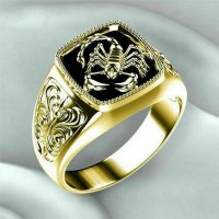 Мъжки пръстен скорпион 14K златно покритие, снимка 1 - Пръстени - 36615188