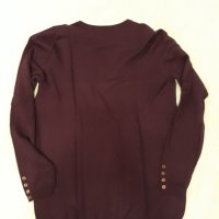 Тъмно лилава фино плетиво блуза по врата с дълъг ръкав, много приятна и мека материя, снимка 7 - Блузи с дълъг ръкав и пуловери - 37455773
